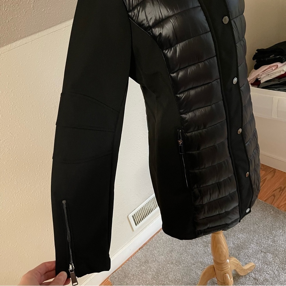 Missy Mixed Media Black Puffer Jacket by BCBCGeneration - Picture 5 of 12